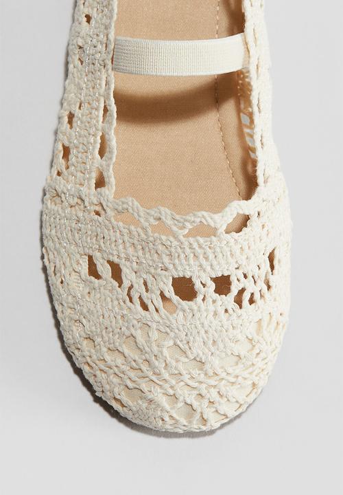 H&M - Crochet-look ballet pumps - beige