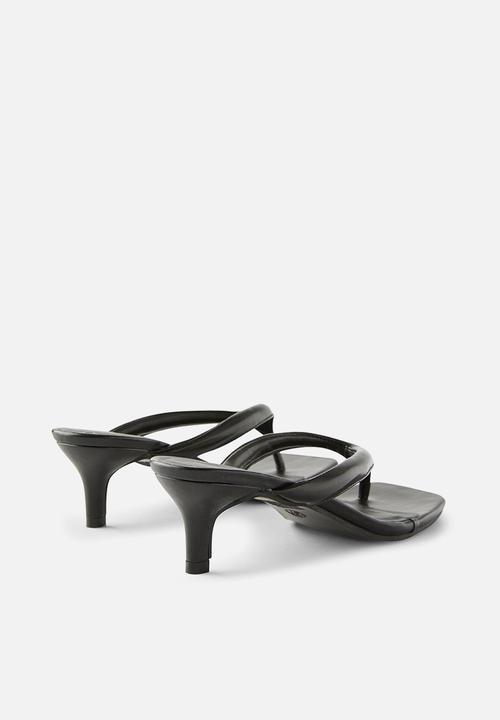 Cotton On - Eve flip flop kitten heel - black puffy