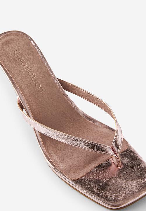 Cotton On - Eve flip flop kitten heel - metallic pink