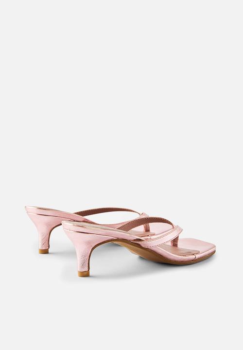 Cotton On - Eve flip flop kitten heel - metallic pink