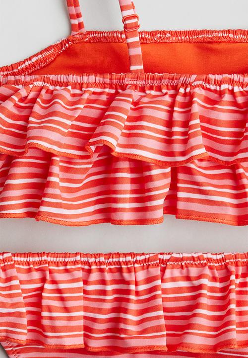 H&M - Flounced bikini - red/striped