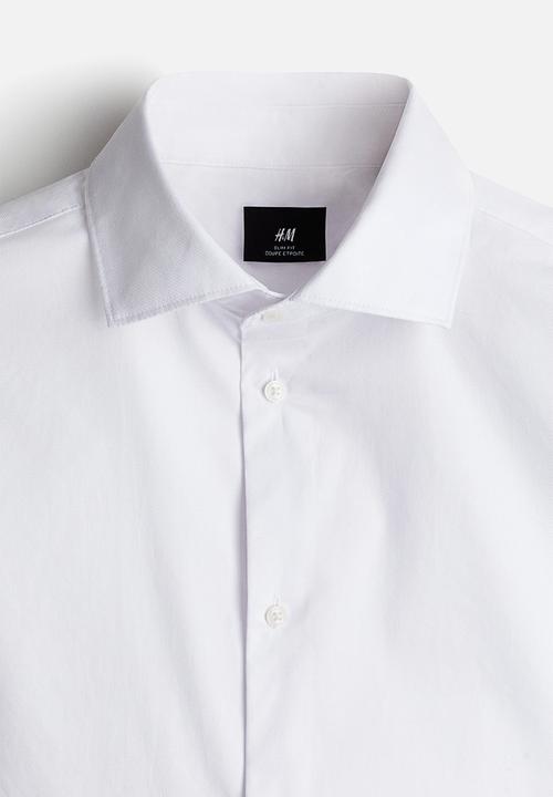 H&M - Slim fit cotton shirt - white