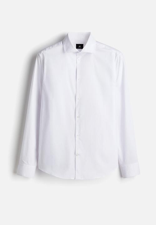 H&M - Slim fit cotton shirt - white