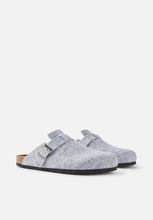 Cotton On - Rex buckle mule - light grey felt