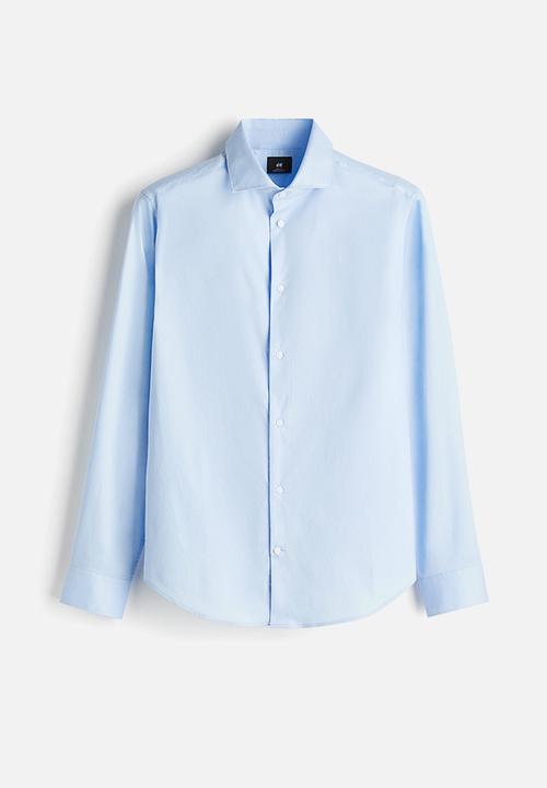 H&M - Slim fit cotton shirt - blue
