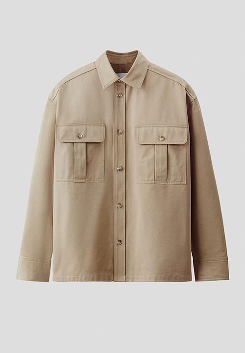 H&M - Cotton twill utility overshirt - beige