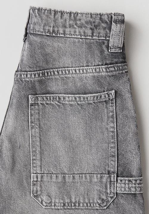 H&M - Denim carpenter shorts - washed grey
