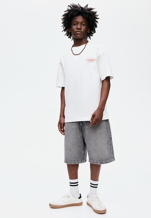 H&M - Denim carpenter shorts - washed grey