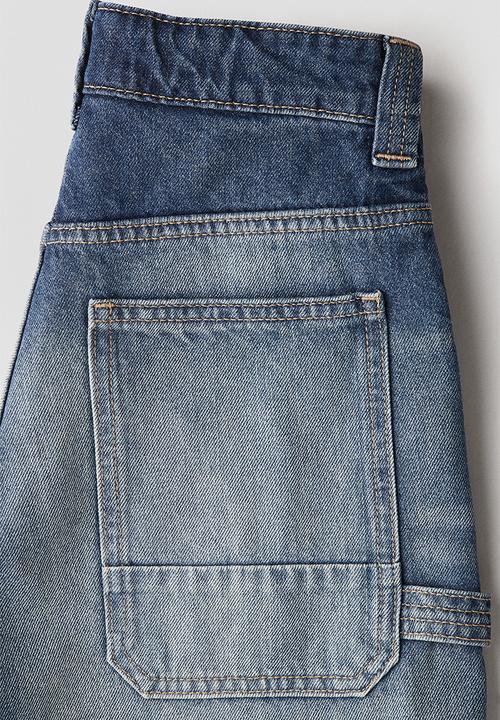 H&M - Denim carpenter shorts - dark denim blue