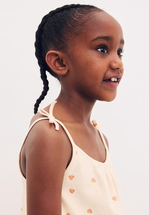 H&M - Patterned terry jumpsuit - light apricot/strawberries