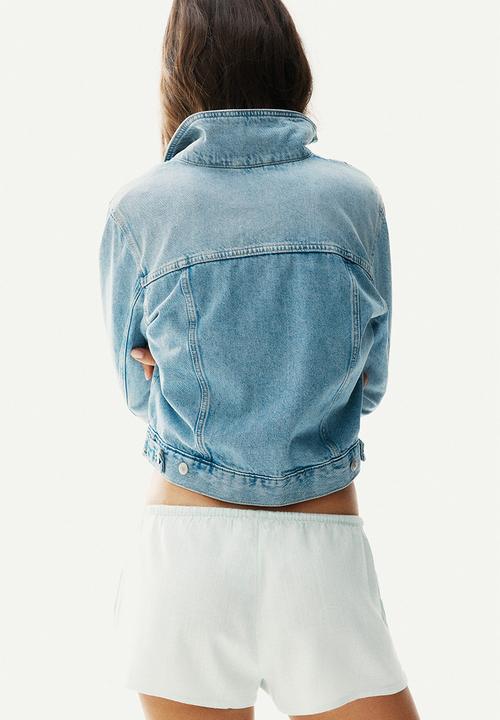 H&M - Linen-blend drawstring shorts - light turquoise