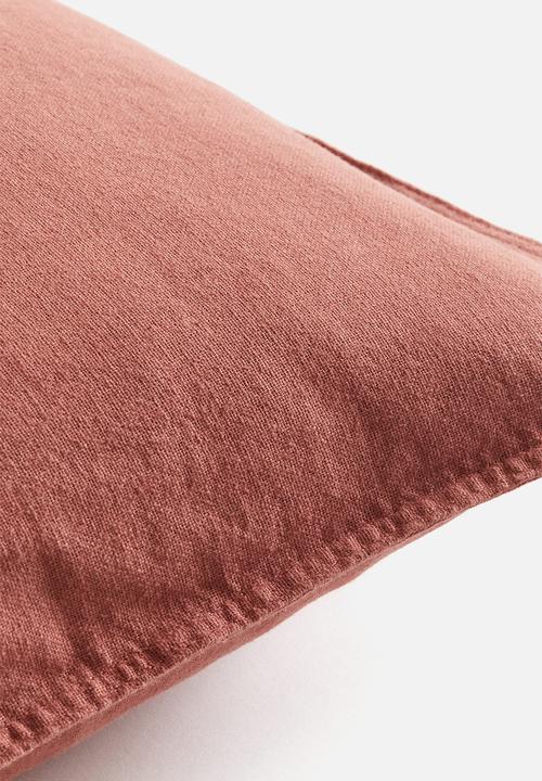 H&M - Linen-blend cushion cover - terracotta brown