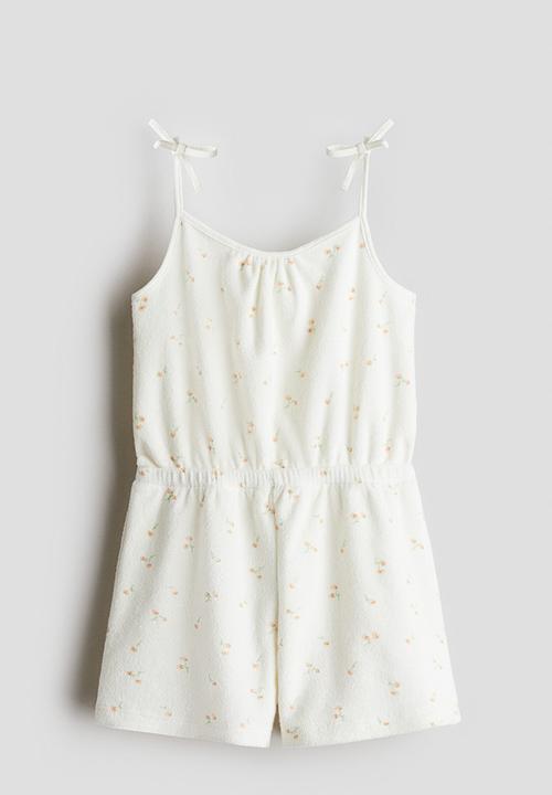 H&M - Patterned terry jumpsuit - white/floral 