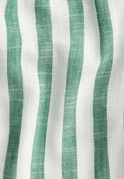 H&M - Linen-blend drawstring shorts - white & green striped
