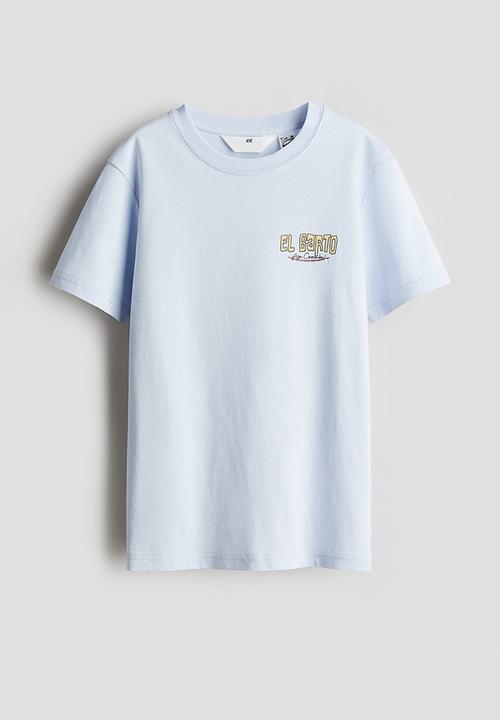 H&M - Print-motif cotton T-shirt - light blue/the simpsons