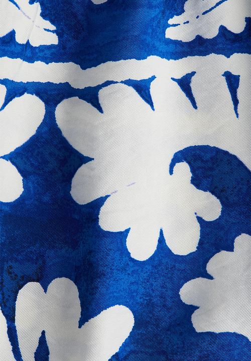 H&M - Pull-on twill shorts - bright blue patterned
