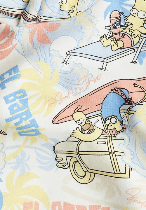 H&M - Printed hoodie - light blue/the simpsons