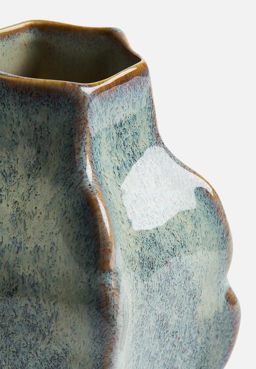 H&M - Small stoneware vase - turquoise