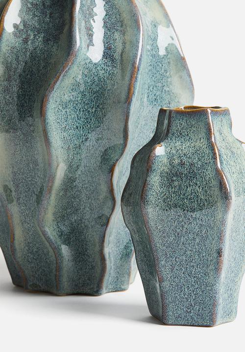 H&M - Small stoneware vase - turquoise