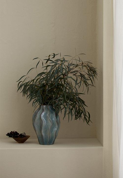 H&M - Small stoneware vase - turquoise