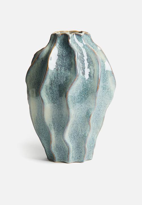 H&M - Small stoneware vase - turquoise