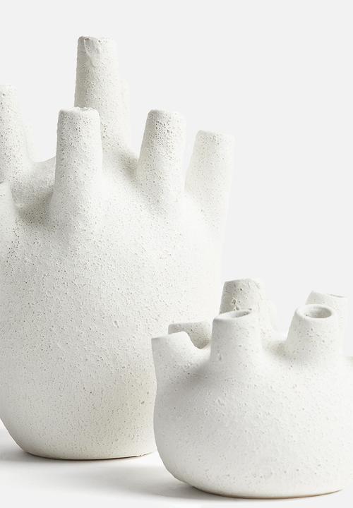 H&M - Large stoneware ikebana vase - white