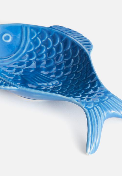 H&M - Stoneware serving plate - blue