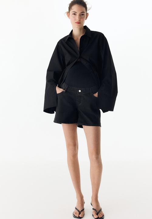 H&M - Mama denim shorts - dark grey 