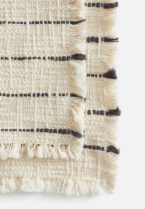 H&M - 2-pack textured-weave place mats -  light beige/striped