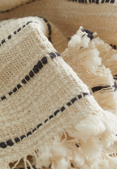 H&M - 2-pack textured-weave place mats -  light beige/striped