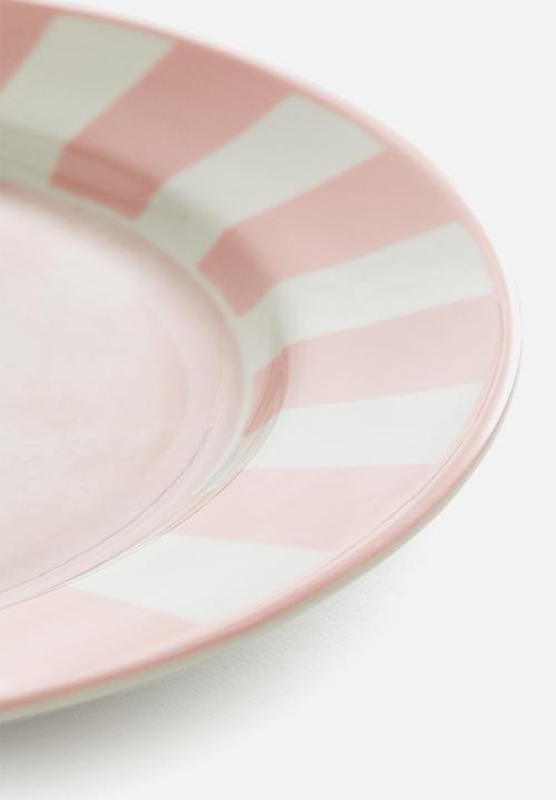 H&M - Motif-detail porcelain mid plate - pink/melon