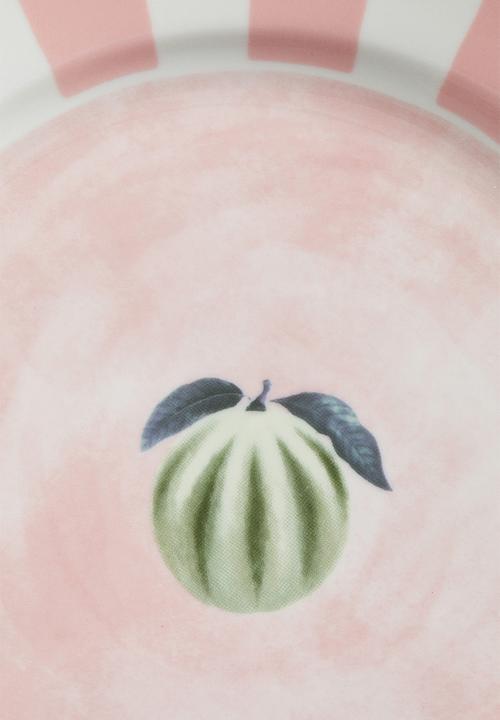 H&M - Motif-detail porcelain mid plate - pink/melon