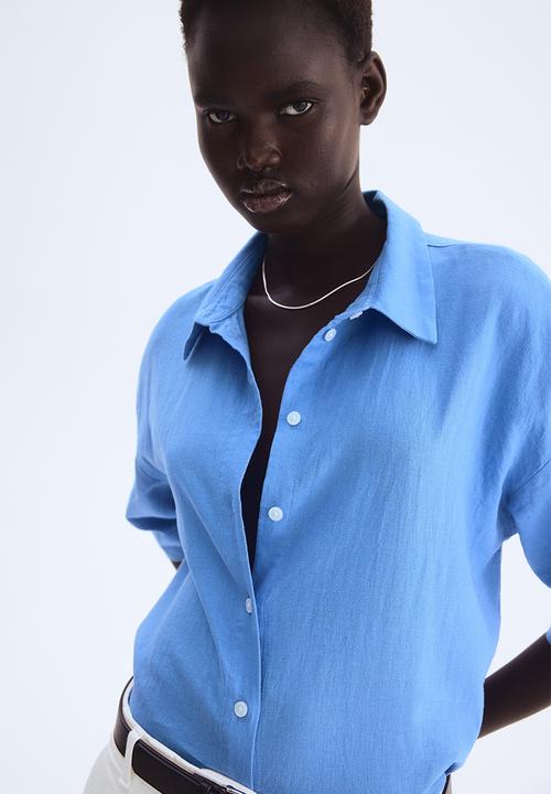H&M - Linen-blend shirt - blue