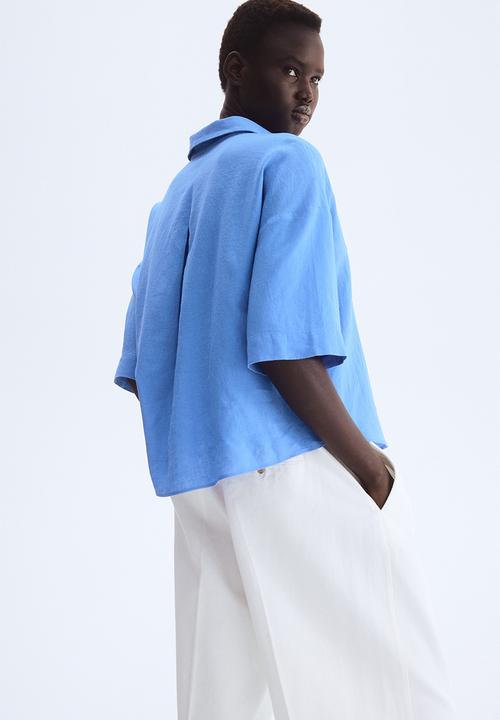 H&M - Linen-blend shirt - blue