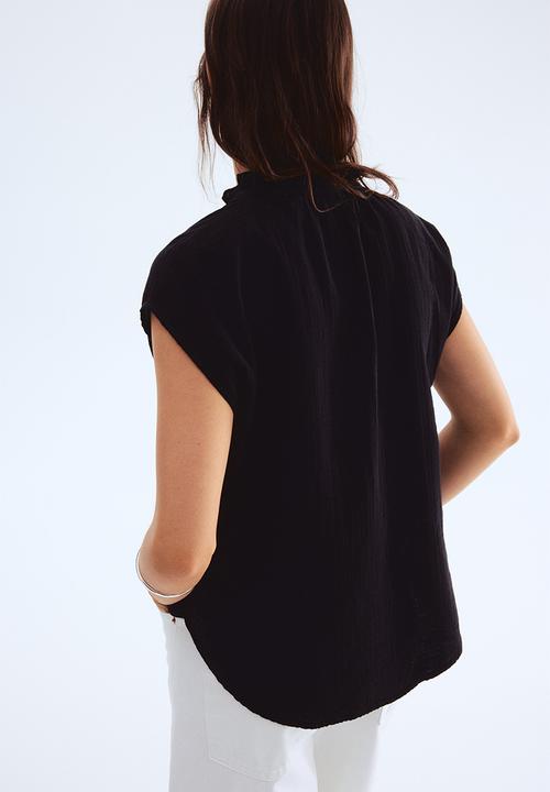 H&M - Cotton muslin blouse - black