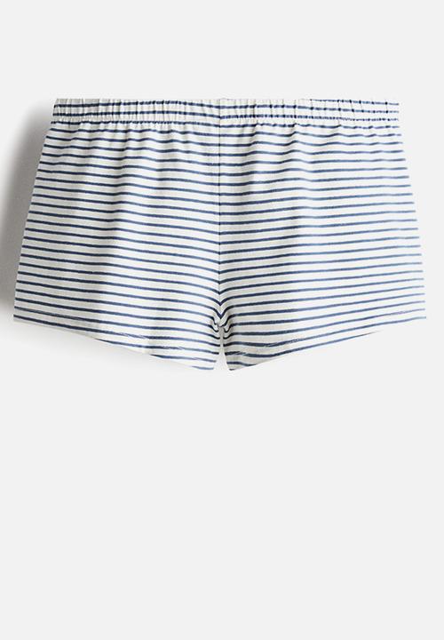 H&M - Jersey pull-on shorts - white striped 