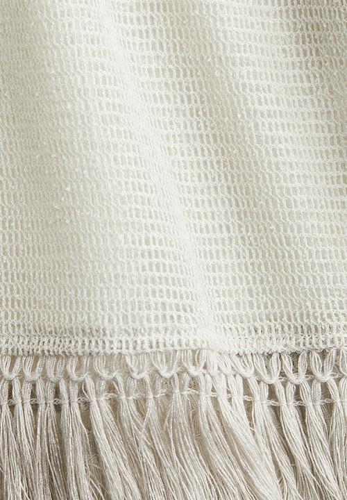 H&M - Fringe-trimmed top - light greige 