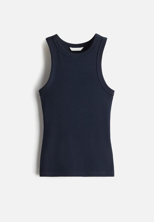 H&M - Ribbed vest top - navy blue