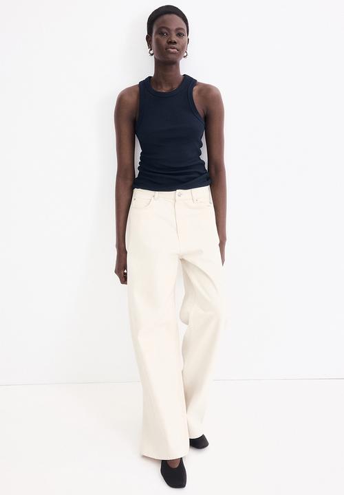 H&M - Ribbed vest top - navy blue
