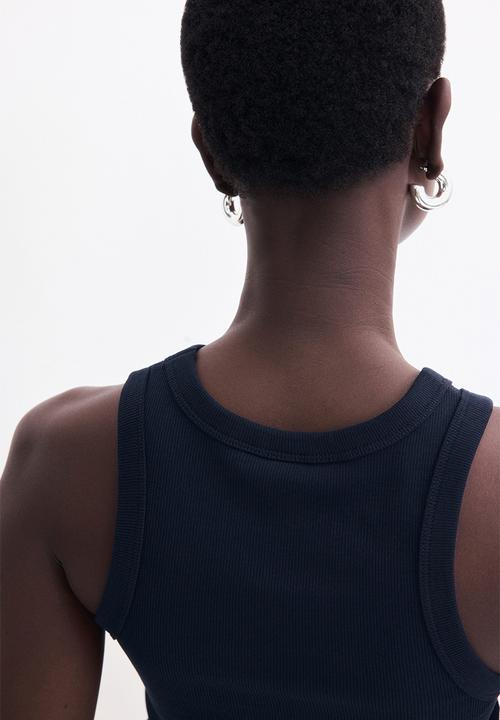 H&M - Ribbed vest top - navy blue