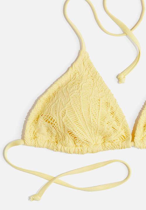 H&M - Padded triangle bikini top - light yellow