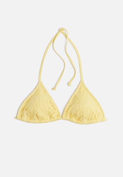 H&M - Padded triangle bikini top - light yellow