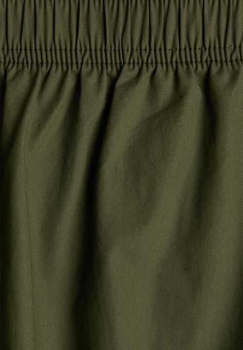 H&M - Ankle-length cotton trousers - dark khaki green