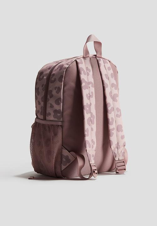 H&M - Patterned backpack - light pink leopard print