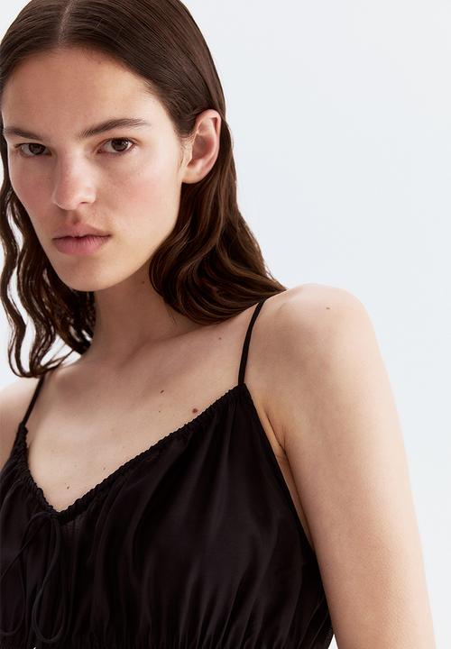 H&M - Smocked strappy dress - black