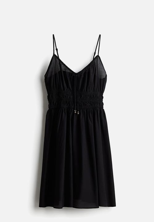 H&M - Smocked strappy dress - black