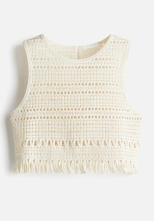 H&M - Crochet-look vest top - cream