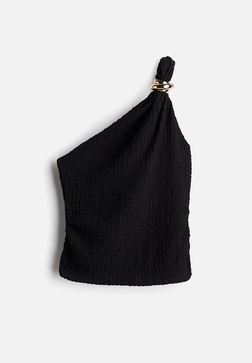 H&M - One-shoulder top - black