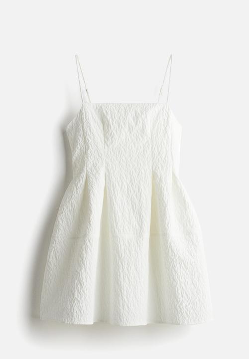 H&M - Jacquard-weave strappy dress - white