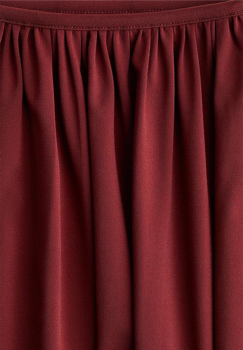 H&M - High-slit maxi skirt - burgundy 